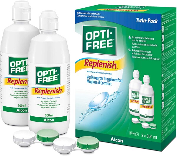 2 x 300 ml Opti Free Replenish Pflegemittel für weiche Kontaktlinsen
