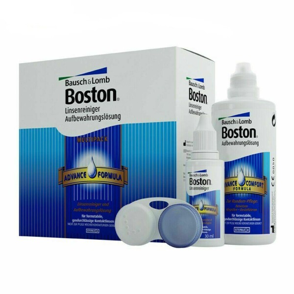 Bausch und Lomb Boston Advance Multipack für harte Linsen: 3x30 ml Kontaktlinsenreiniger, 3x120 ml Aufbewahrungsflüssigkeit