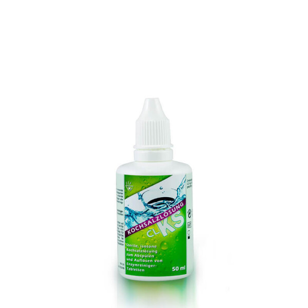 Sterile, isotone Kochsalzlösung für alle Arten von Kontaktlinsen geeignet - 50ml