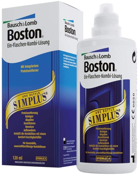 Bausch und Lomb Kontaktlinsenflüssigkeit - Boston Simplus Kontaktlinsenreiniger für harte Kontaktlinsen 1 x 120 ml