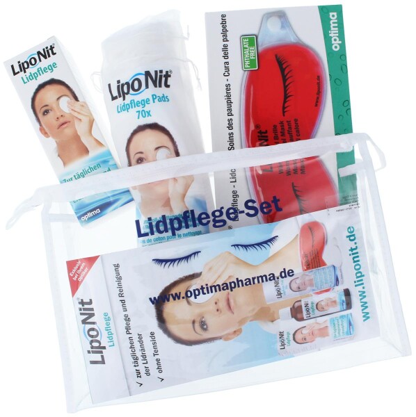 LipoNit Lidpflege-Set zur Pflege gesunder Augen mit hochwertiger Tasche