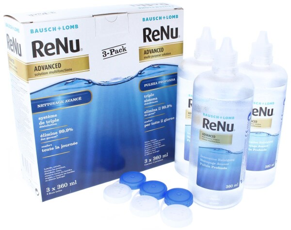 Bausch + Lomb ReNu Advanced Dreifach - Desinfektionssystem für weiche Kontaktlinsen im 3er - Pack