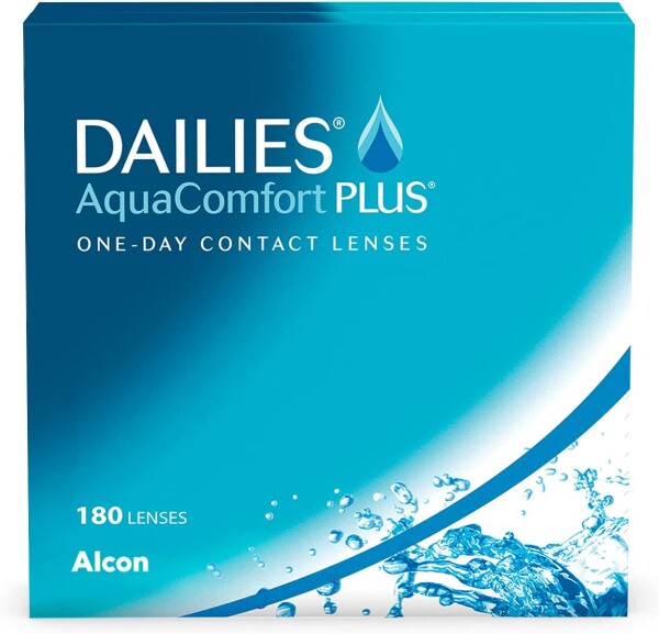 Alcon Dailies AquaComfort Plus Tageslinsen weich, 180er Packung / BC 8.7 mm / DIA 14.0 mm