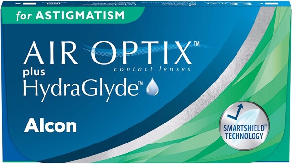 Alcon Air Optix plus HydraGlyde torische Monatslinsen for Astigmatism weich, 3er Packung / BC 8.7 mm / DIA 14.5 mm