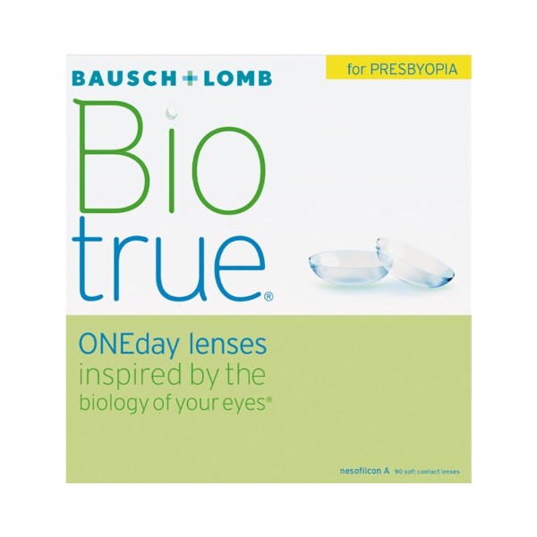 Bausch + Lomb Biotrue ONEday multifokale Tageslinsen, Kontaktlinsen für Presbyopie, 90er Packung / BC 8.6 mm / DIA 14.2