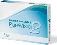 Bausch + Lomb PureVision 2 HD Monatslinsen, sehr dünne sphärische Kontaktlinsen, weich, 3er Packung BC 8.6 mm / DIA 14