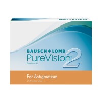 Bausch + Lomb PureVision 2 HD Monatslinsen for Astigmatism, sehr dünne torische Kontaktlinsen, weich, 3er Packung BC 8.9 mm / DIA 14,5