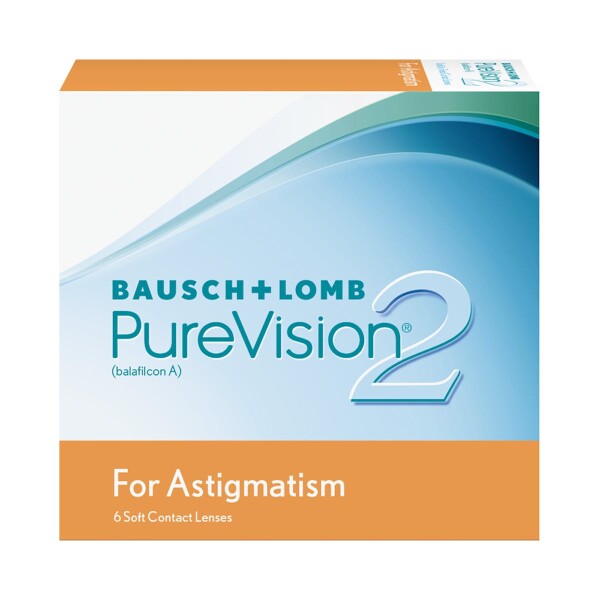 Bausch + Lomb PureVision 2 HD Monatslinsen for Astigmatism, sehr dünne torische Kontaktlinsen, weich, 6er Packung BC 8.9 mm / DIA 14,5