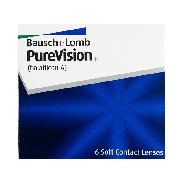 Bausch + Lomb PureVision Monatslinsen, sphärische Kontaktlinsen, weich, 6er Packung BC 8.6 mm / DIA 14