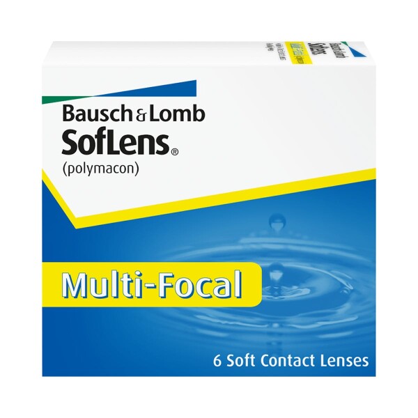 Bausch + Lomb SofLens Multifocal Monatslinsen, Gleitsicht-Kontaktlinsen, weich, 6er Packung / BC 8.8 und 8.5 mm / DIA 14.5