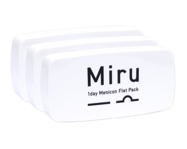 Menicon Miru 1day Flat Pack sphärische Tageslinsen weich, 3 x 30 Stück / BC 8.60 mm / DIA 14.20