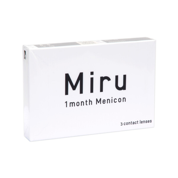 Menicon Miru 1 month Monatslinsen, sphärische Kontaktlinsen weich, 3er Packung / BC 8.3 oder 8.60 mm / DIA 14