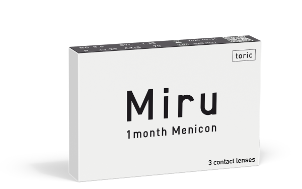 Menicon Miru 1 month Toric Monatslinsen, torische Kontaktlinsen weich, 3er Packung / BC 8.60 mm / DIA 14