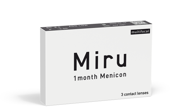 Menicon Miru 1 month Multifocal Monatslinsen, multifokale sphärische Kontaktlinsen für Presbyopie weich, 3er Packung / BC 8.60 mm / DIA 14,2