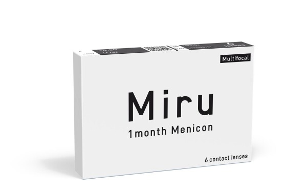 Menicon Miru 1 month Multifocal Monatslinsen, multifokale sphärische Kontaktlinsen für Presbyopie weich, 6er Packung / BC 8.60 mm / DIA 14,2