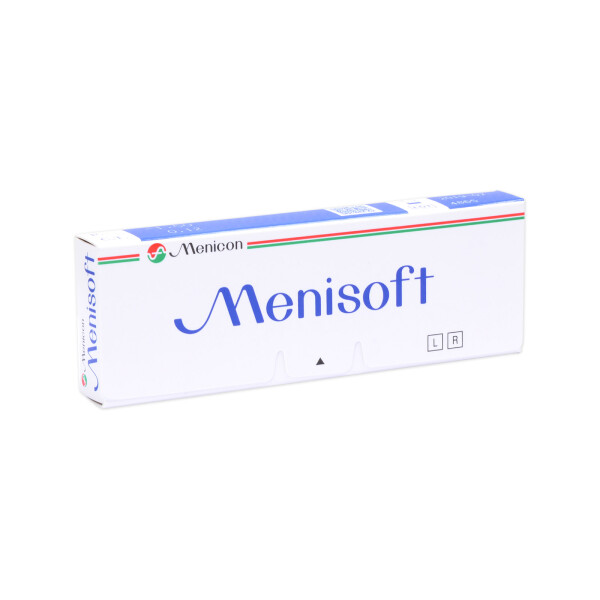 Menicon Menisoft Monatslinsen, sphärische Kontaktlinsen weich, 3er Packung / BC 8.60 mm / DIA 14,2