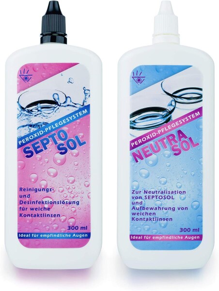 SeptoSol/NeutraSol Peroxid-Pflegesystem für weiche Kontaktlinsen (2 x 300 ml Set)