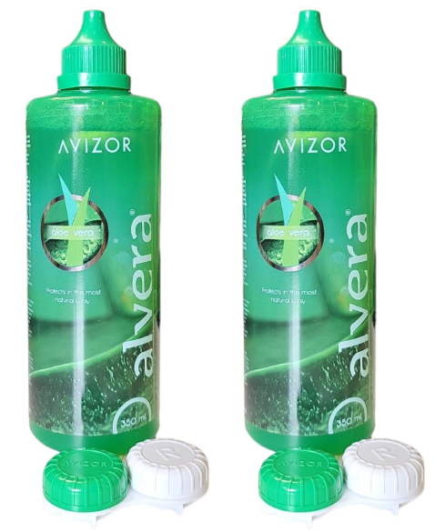 AVIZOR Alvera Kontaktlinsenflüssigkeit für weiche Kontaktlinsen 2 × 350 ml OV