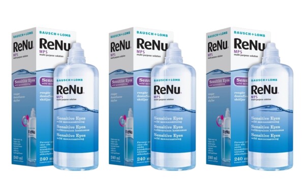 Bausch + Lomb ReNu MPS Sensitive Eyes 3 x 240 ml – Kombilösung für weiche Kontaktlinsen