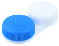Praktischer Kontaktlinsenbehälter MINI in Blau / Weiß für Kontaktlinsen aller Art